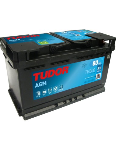 Akumuliatorius Tudor AGM TK800 12V 80Ah 800A 315x175x190 TK800 - Akumuliatoriai - 1